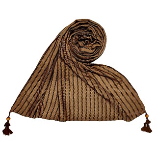 Multicolor threaded liner hijab - Brownish brown